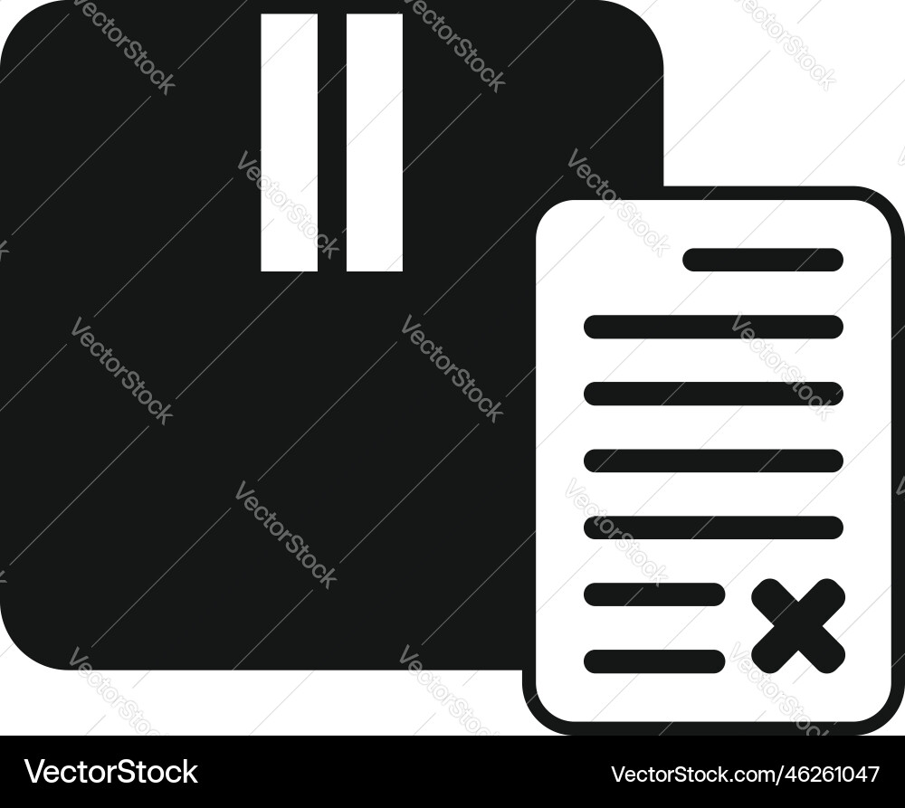 Rejected parcel icon simple return box Rejected parcel icon simple return box vector image