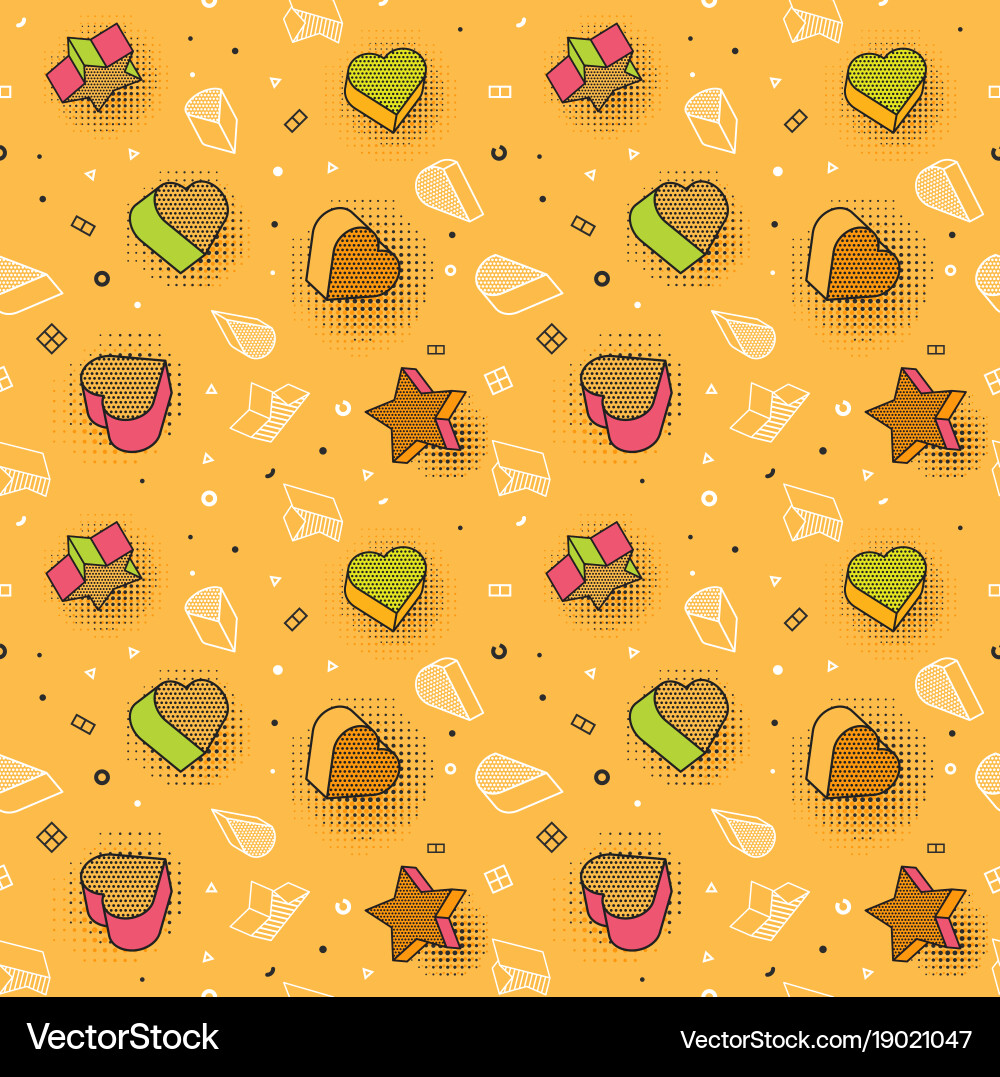Seamless pattern colorful with 3d vector image