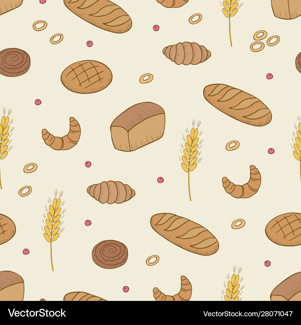 Seamless pattern with different kind bread 11 Seamless pattern with different kind bread 11 vector image