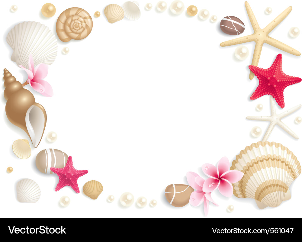 Seashell Frame with Starfish Royalty Free Vector Image