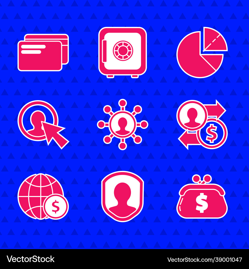 Set business network and communication user Set business network and communication user vector image
