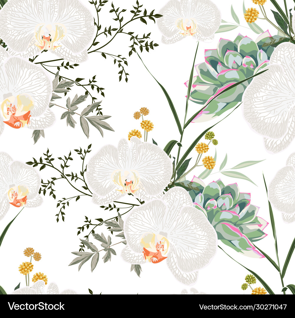 Tropic summer painting seamless pattern Tropic summer painting seamless pattern vector image