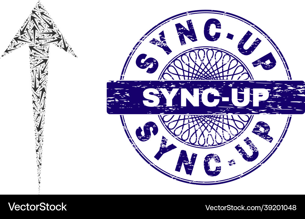 Arrow up recursion collage of items Arrow up recursion collage of items vector image