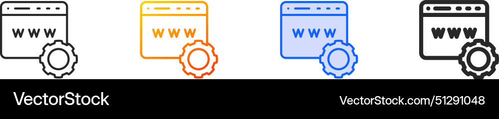 Browser iconthin linear gradient blue stroke Vector Image