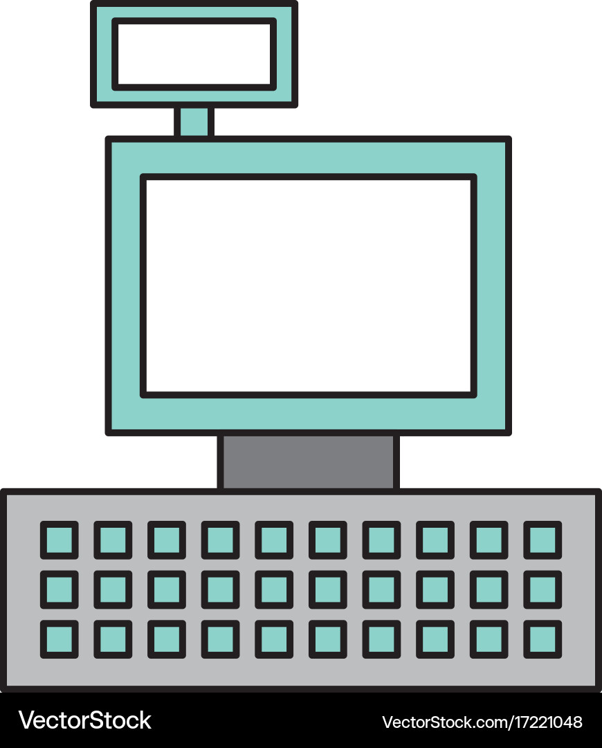 Cash register machine keypad display Vector Image