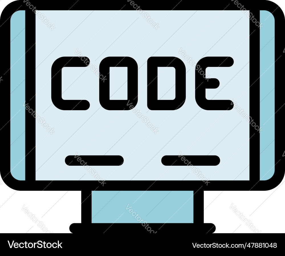 Cnc machine code icon flat Cnc machine code icon flat vector image