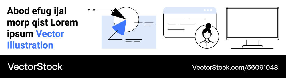 Data analysis with pie chart user profile Data analysis with pie chart user profile vector image