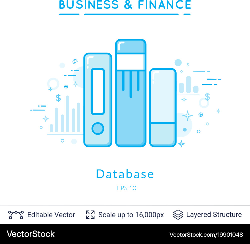 Database folders symbol on white vector image