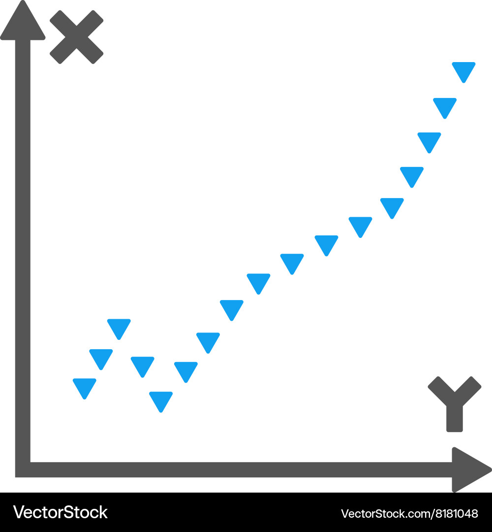 Dotted function plot flat symbol vector image