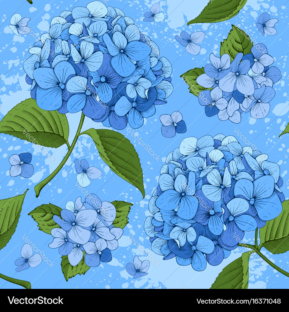 Elegant Hydrangea Pattern Vector Image