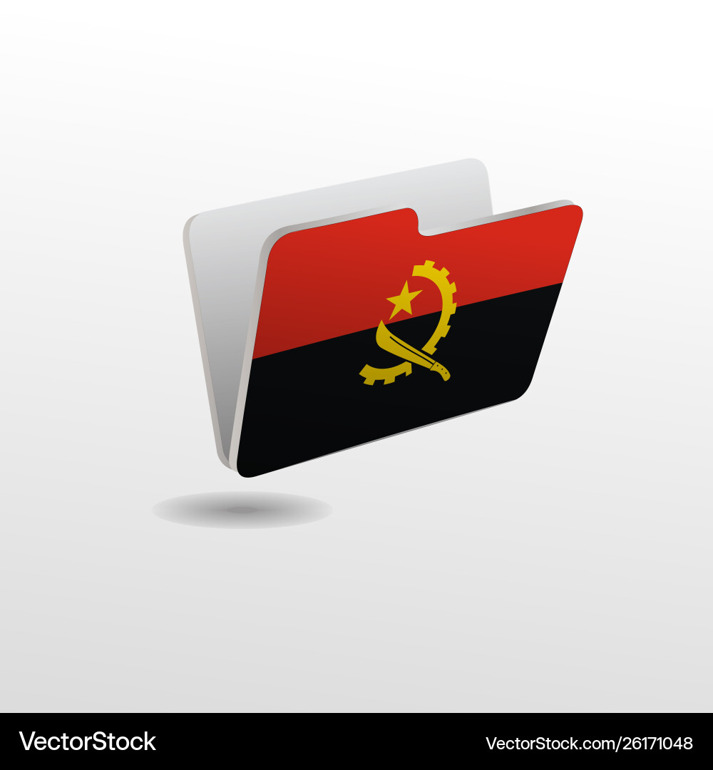 Folder with image flag angola Folder with image flag angola vector image