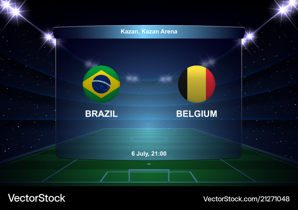 Football scoreboard broadcast graphic soccer Football scoreboard broadcast graphic soccer vector image