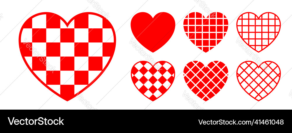 Heart outline with checkered-style square pattern Heart outline with checkered-style square pattern vector image