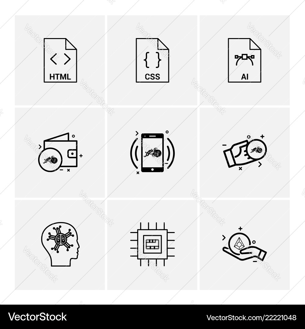Html css ai wallet mobile crypto currency vector image