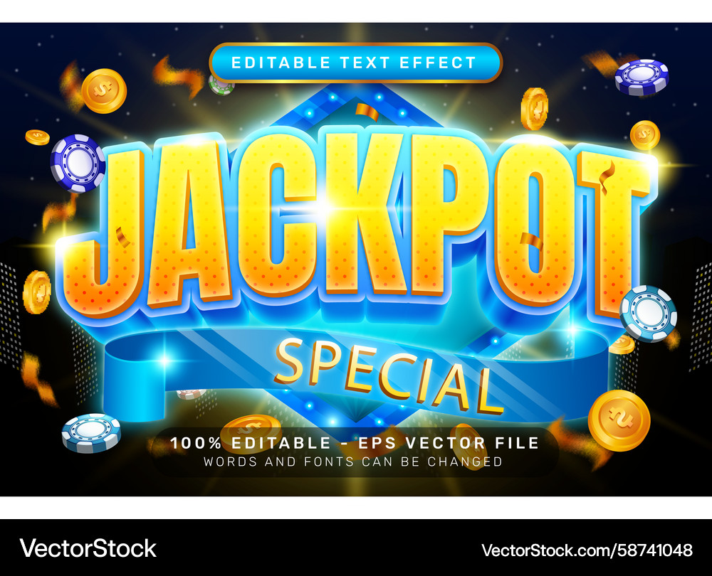 Jackpot 3d text effect and editable Vector Image