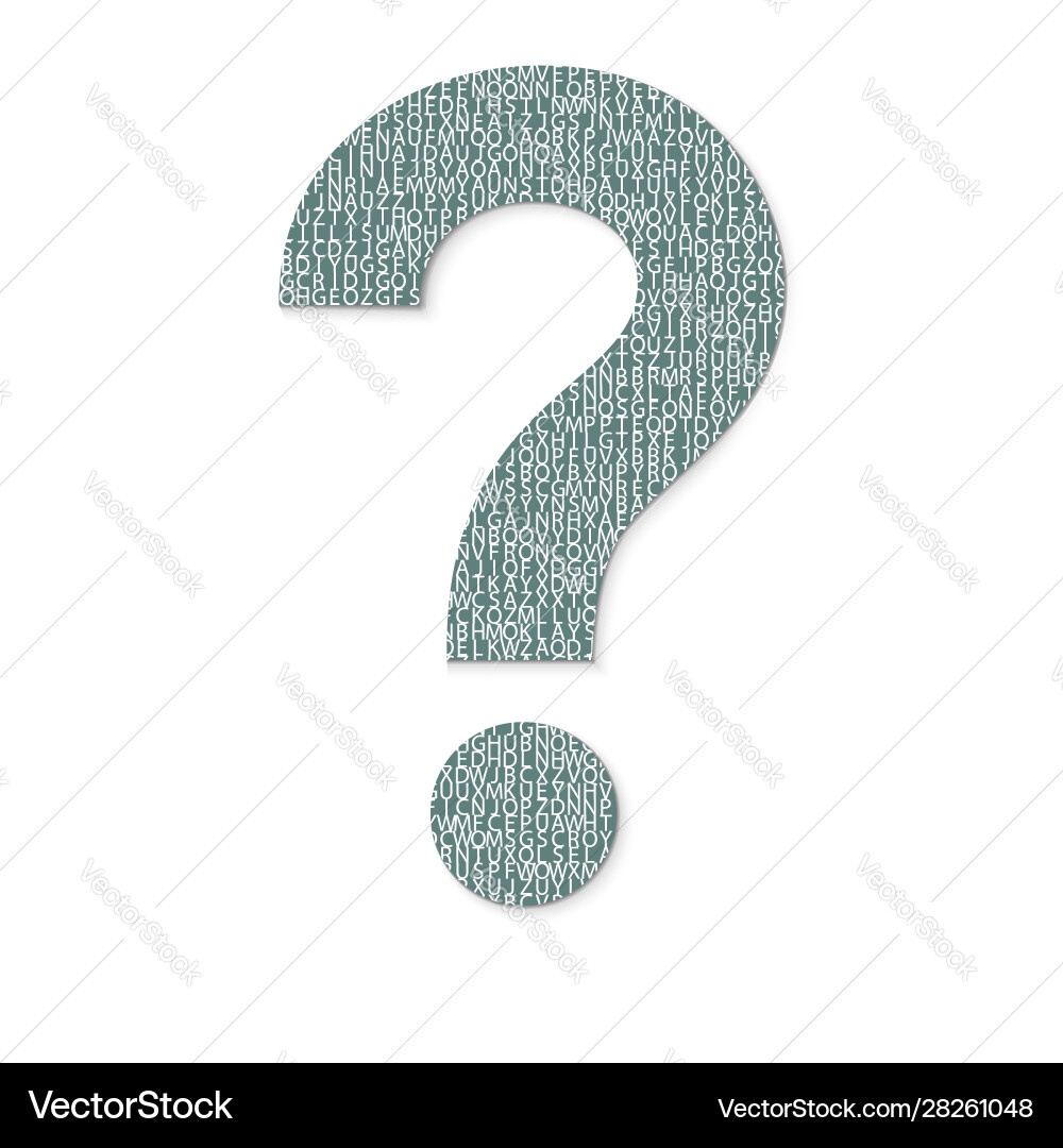 Mark question from letters faq button asking vector image