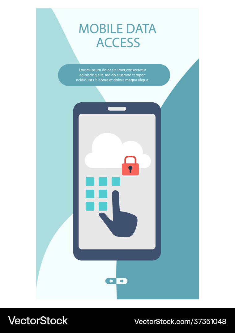 Mobile data access app page design Mobile data access app page design vector image