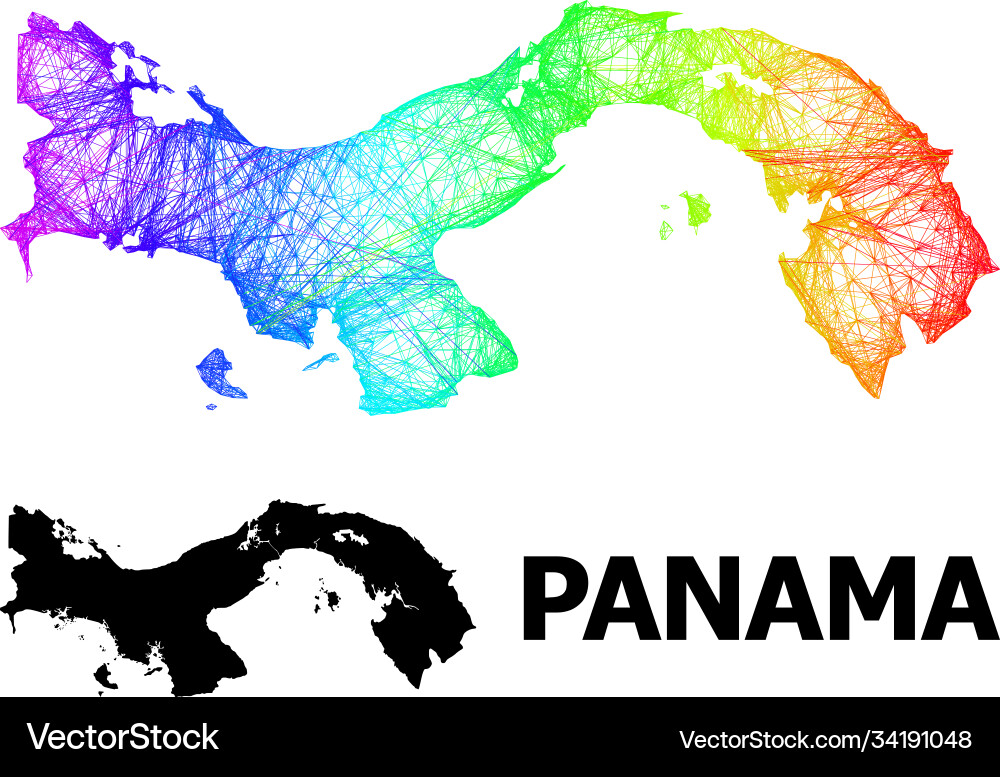 Net map panama with spectrum gradient Net map panama with spectrum gradient vector image