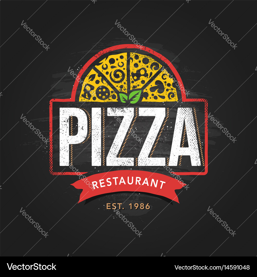 Pizza Logo Emblem Vector Image