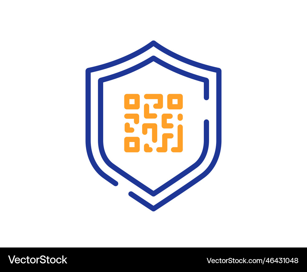 Qr code line icon scan barcode sign Vector Image