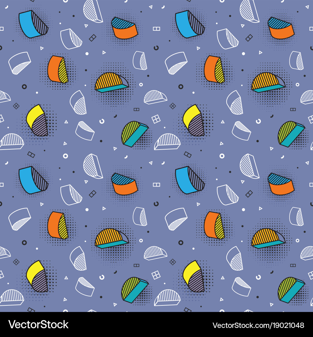 Seamless pattern colorful with 3d vector image