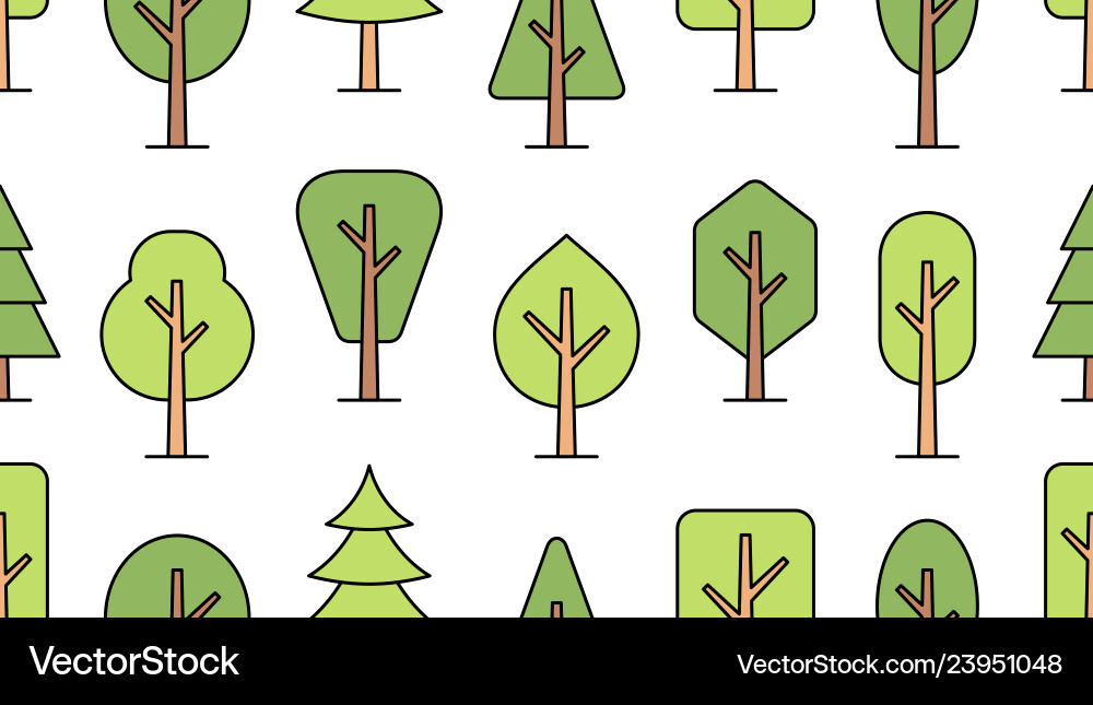 Seamless pattern with trees vector image