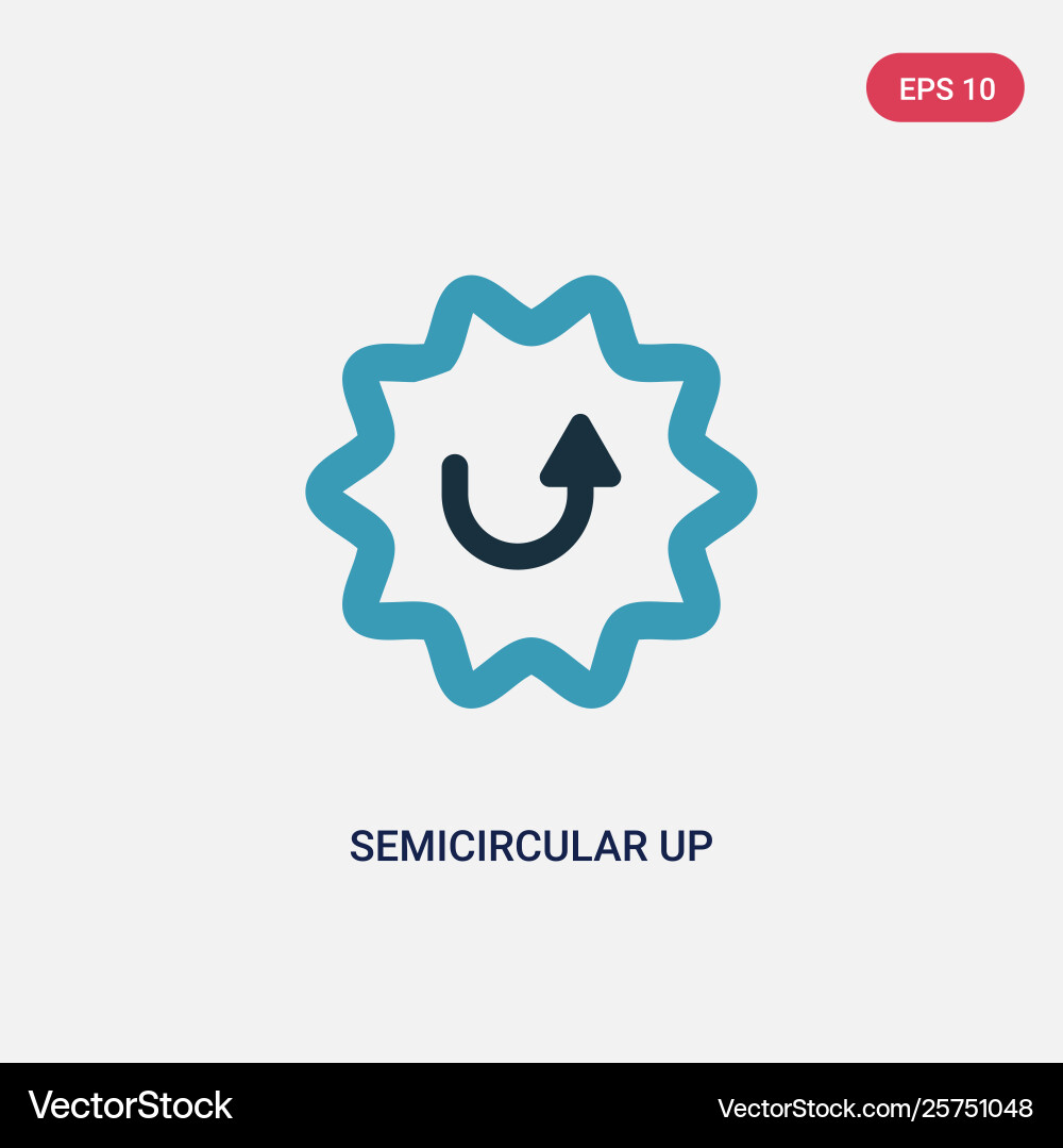 Two color semicircular up arrow icon from user vector image