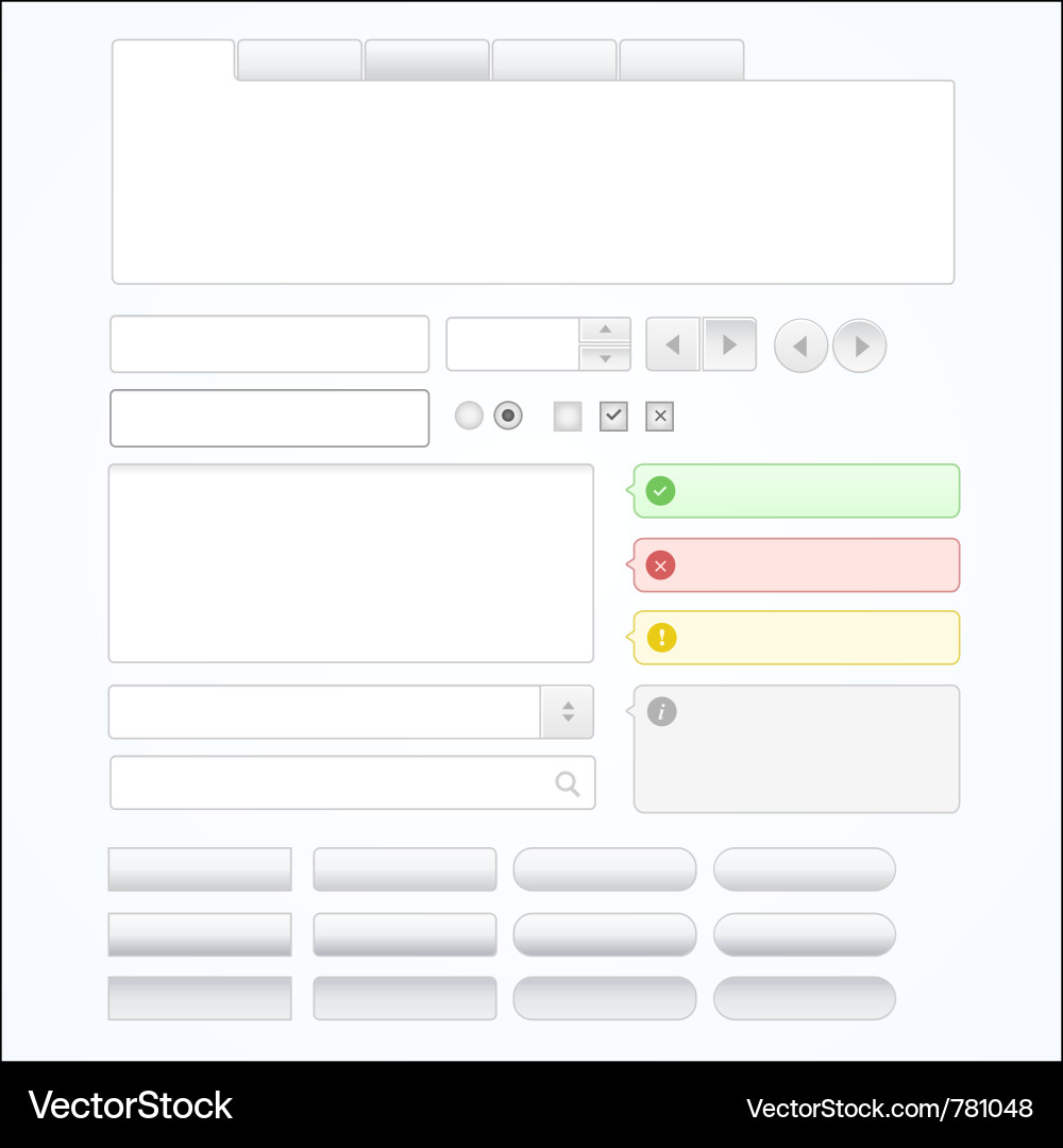 Web UI Elements Collection vector image