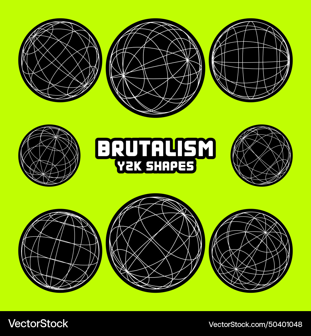 Wireframe shapes lined sphere perspective mesh Wireframe shapes lined sphere perspective mesh vector image