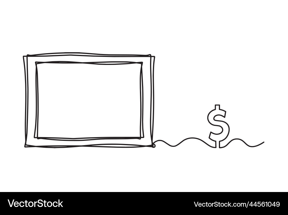 Abstract picture frame with dollar as continuous Abstract picture frame with dollar as continuous Vector Image