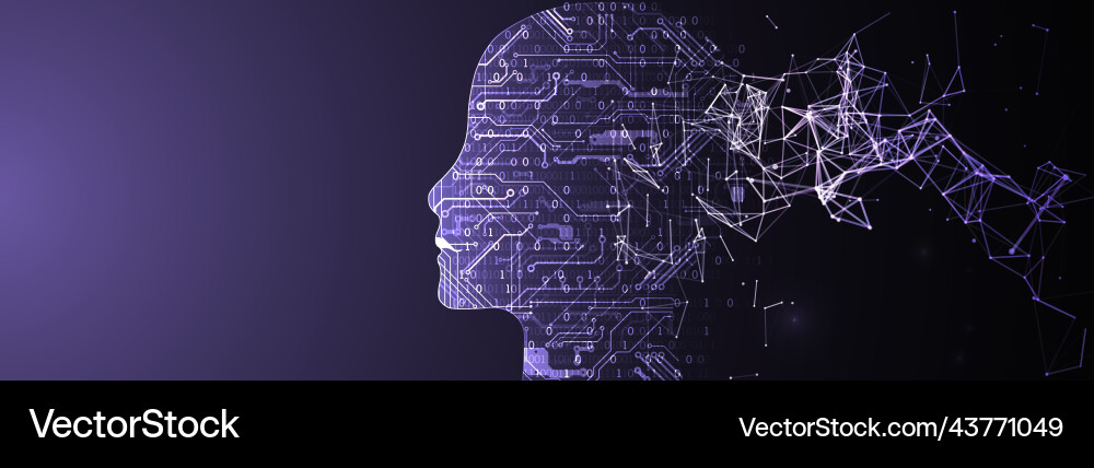 Artificial intelligence concept creative brain Vector Image