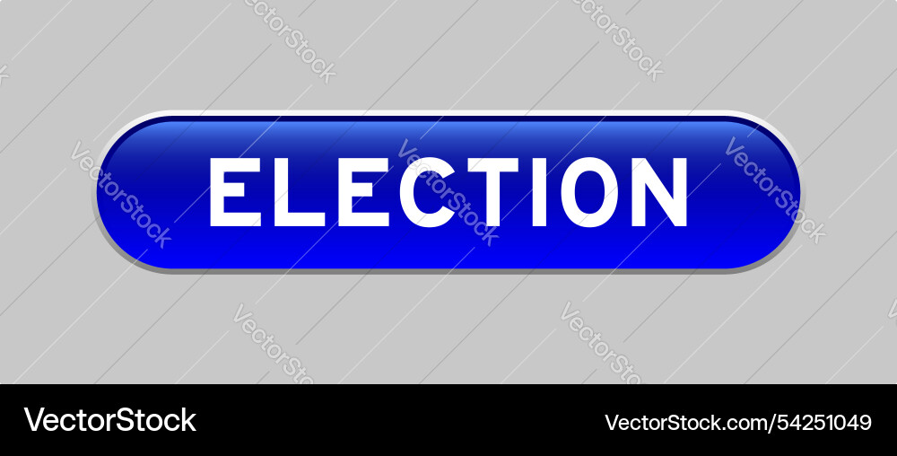 Blue color capsule shape button with word Blue color capsule shape button with word vector image
