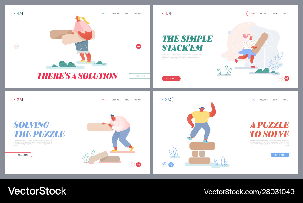 Board game challenge website landing page set Board game challenge website landing page set vector image