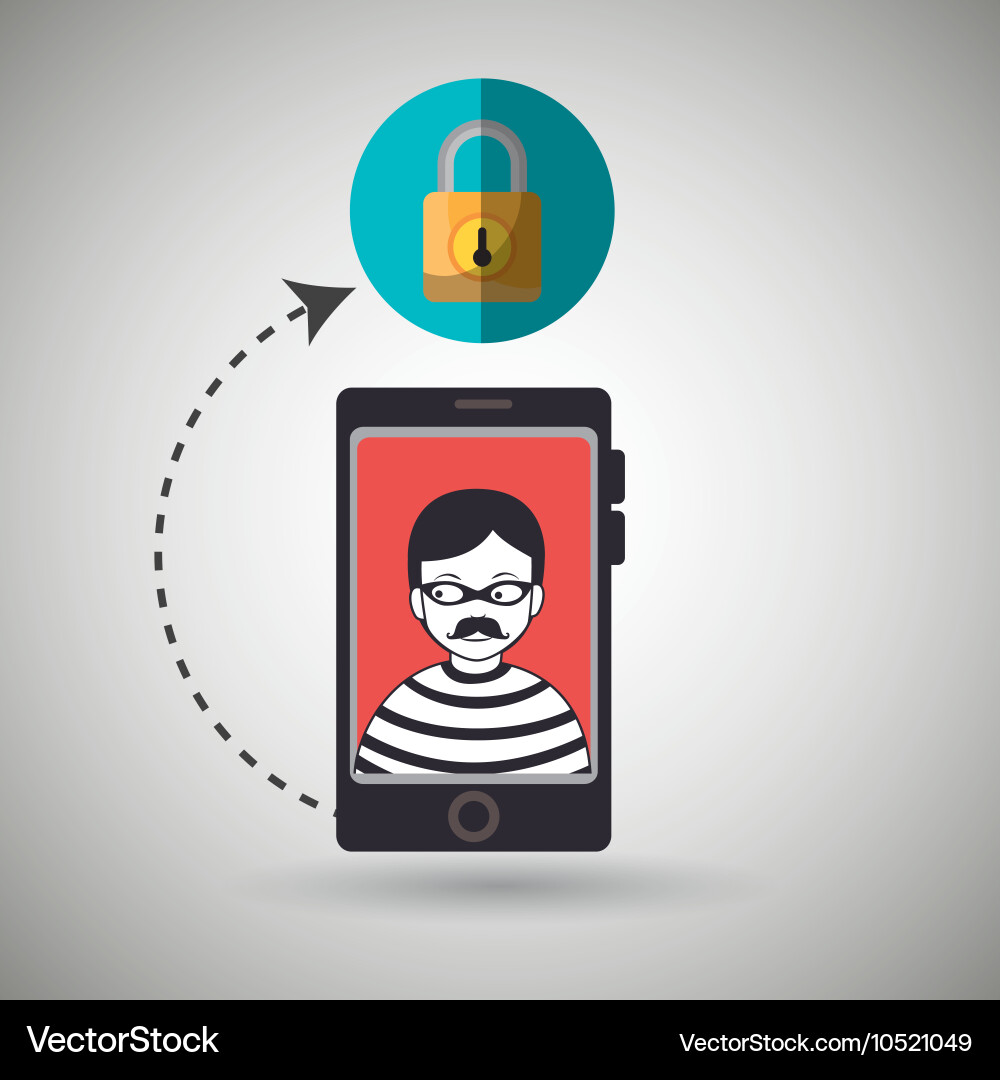 Cellphone hacker app icons vector image