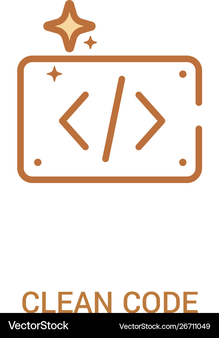 Clean code concept 2 colored icon simple line Clean code concept 2 colored icon simple line vector image