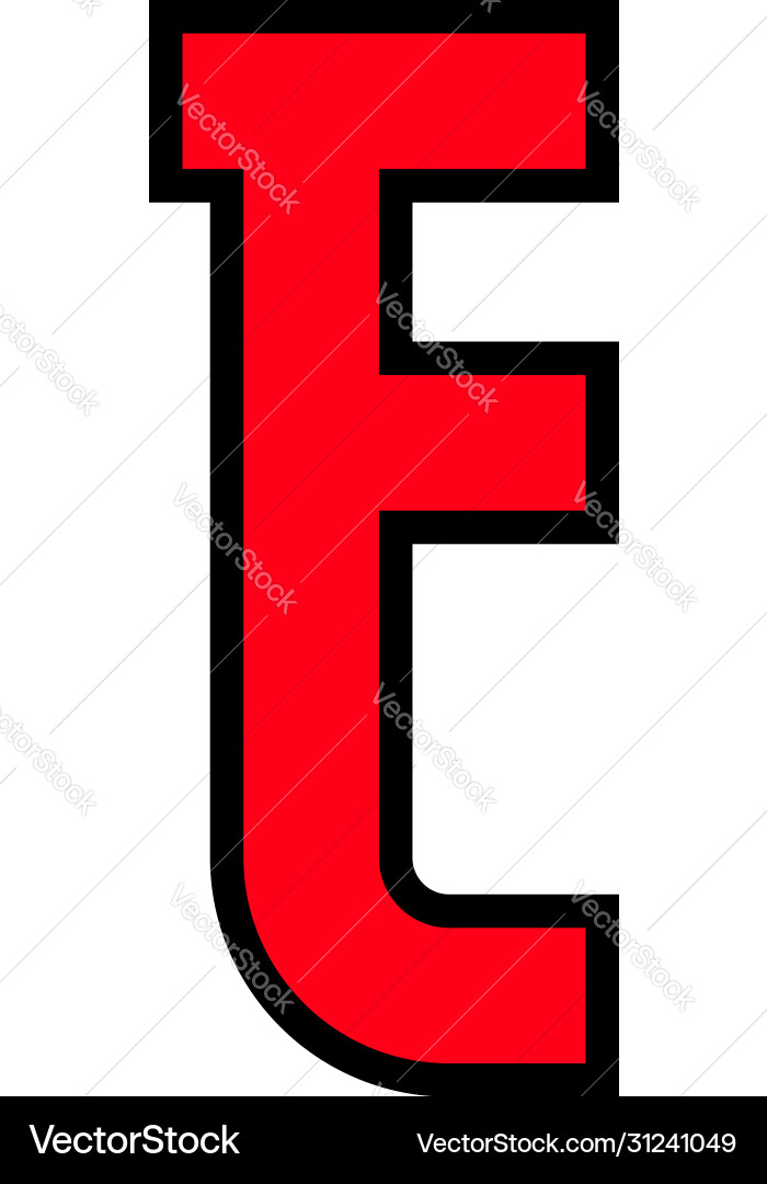 Colored font alphabet in simple style letter Colored font alphabet in simple style letter vector image