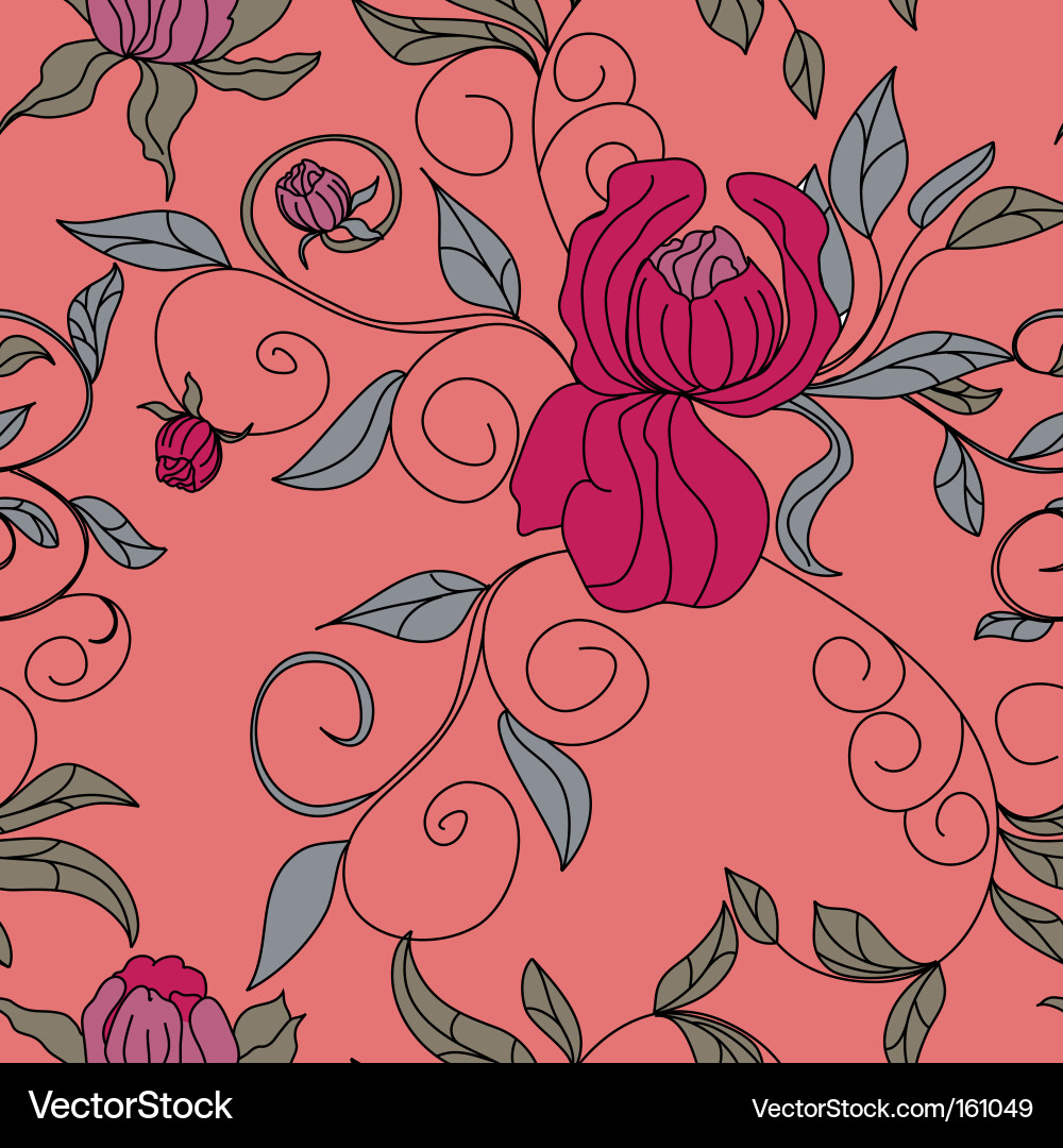 Colorful floral seamless wallpaper Vector Image