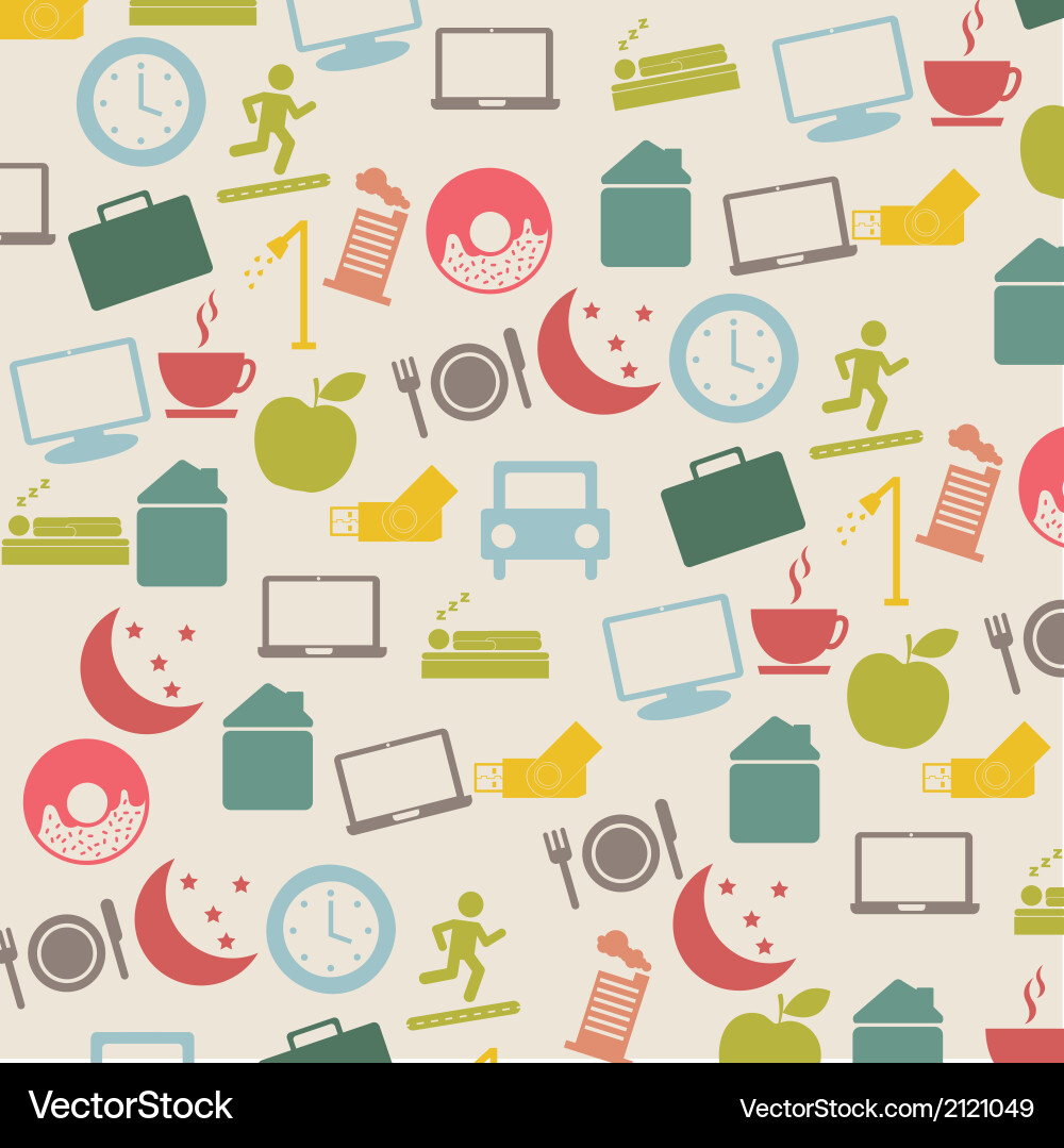 Daily Routine Icons - Calendar Style vector image
