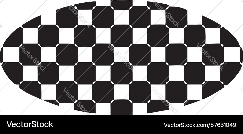 Dynamic oval checkerboard pattern design vector image