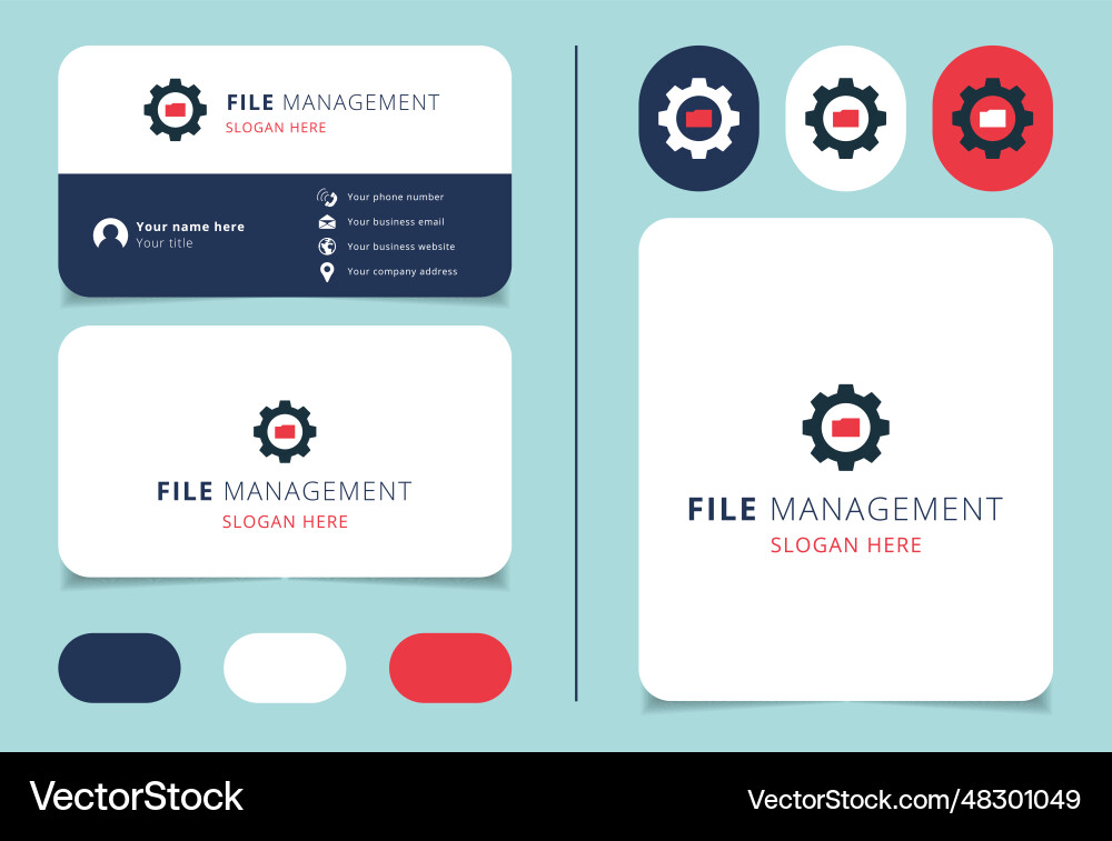 File management logo design with editable slogan File management logo design with editable slogan vector image