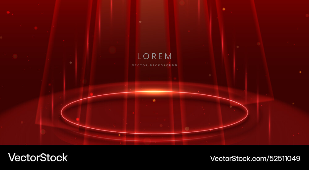 Glowing neon red circular lines on background Glowing neon red circular lines on background Vector Image