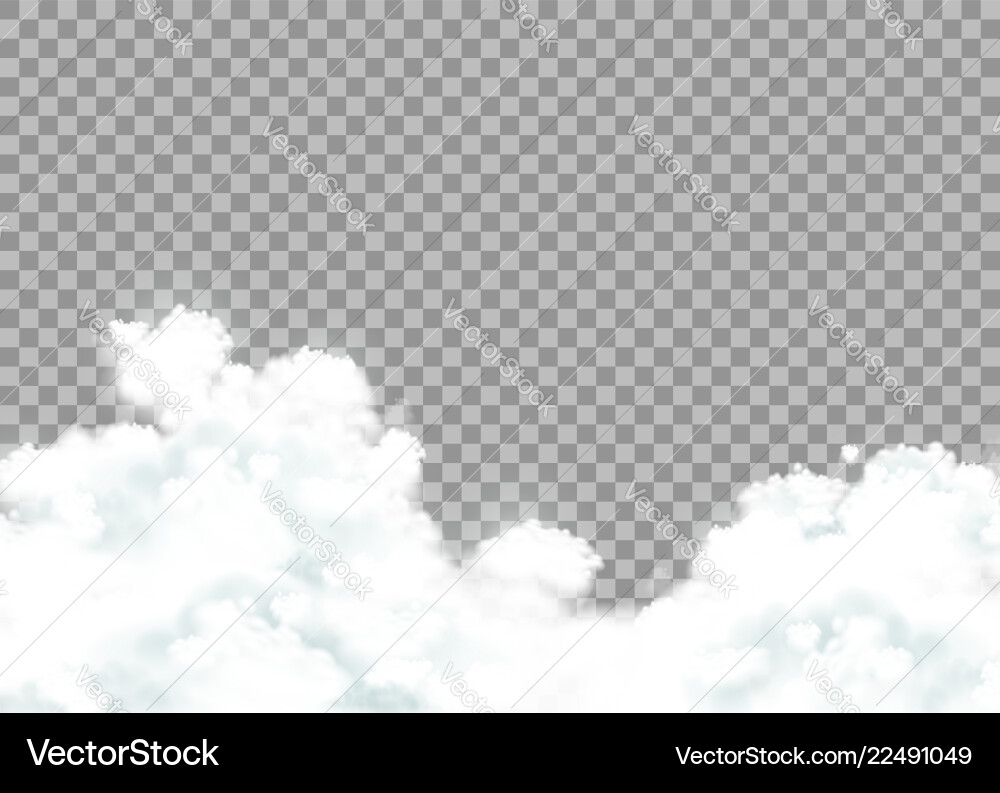 Isolated Clouds on Transparent Background vector image