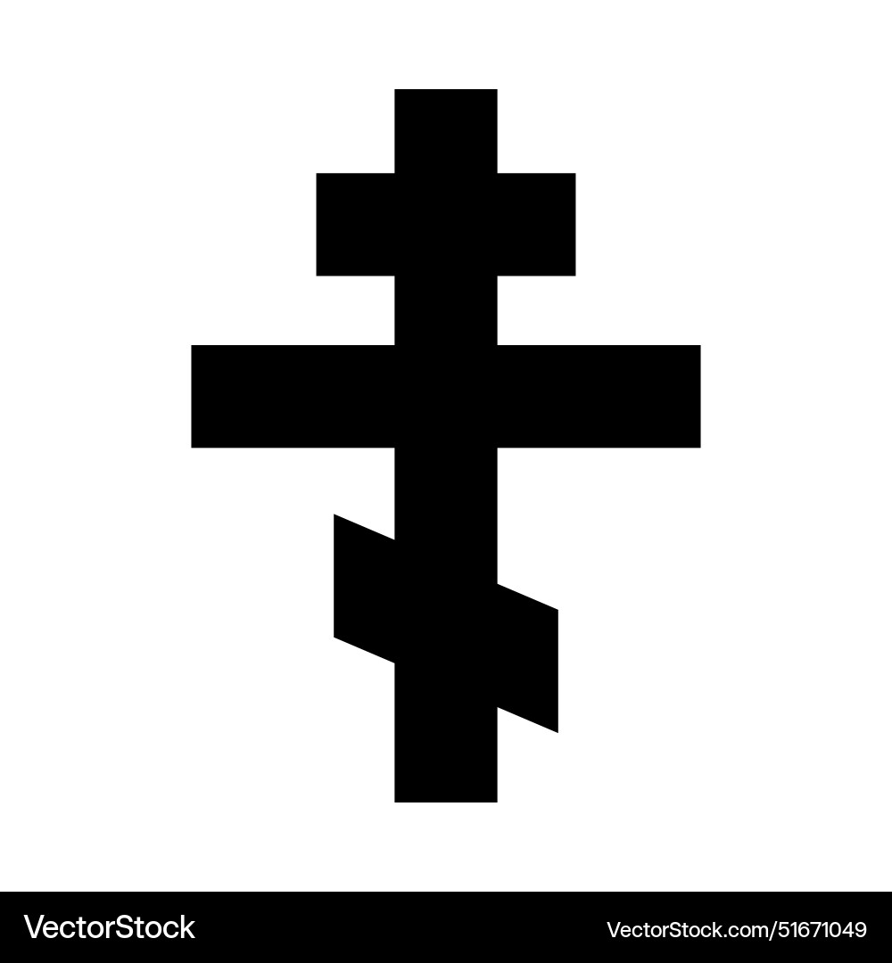 Orthodox cross icon christian symbol Royalty Free Vector