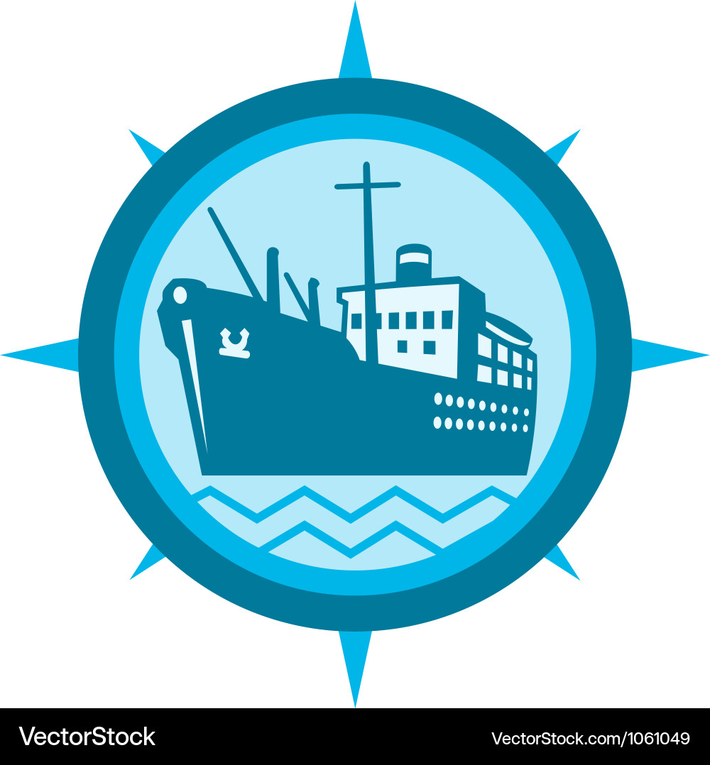 Retro Cargo Ship vector image