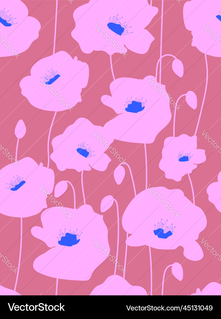 Seamless pattern in the form of a poppy flower Vector Image