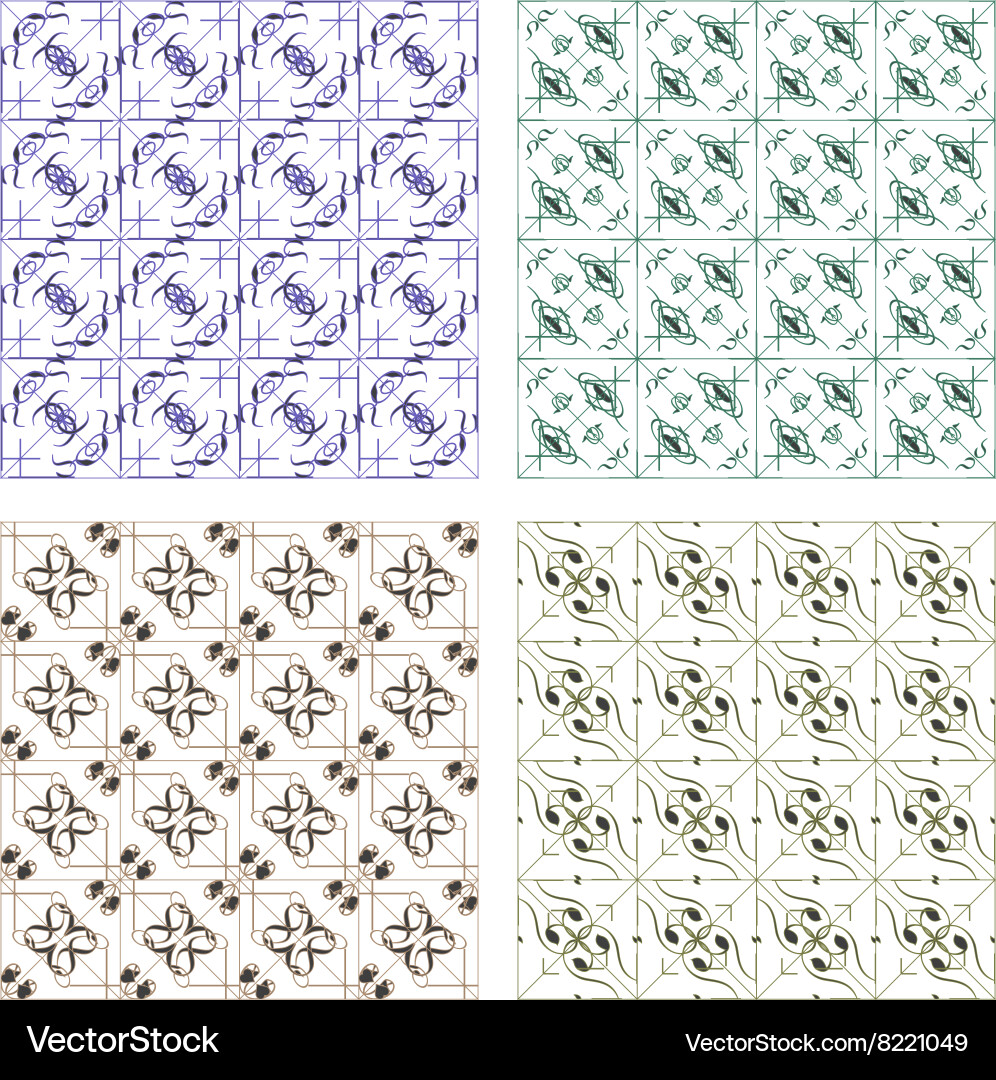 Set abstract seamless patterns Vector Image