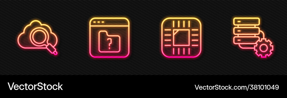 Set line processor with cpu search cloud Set line processor with cpu search cloud vector image
