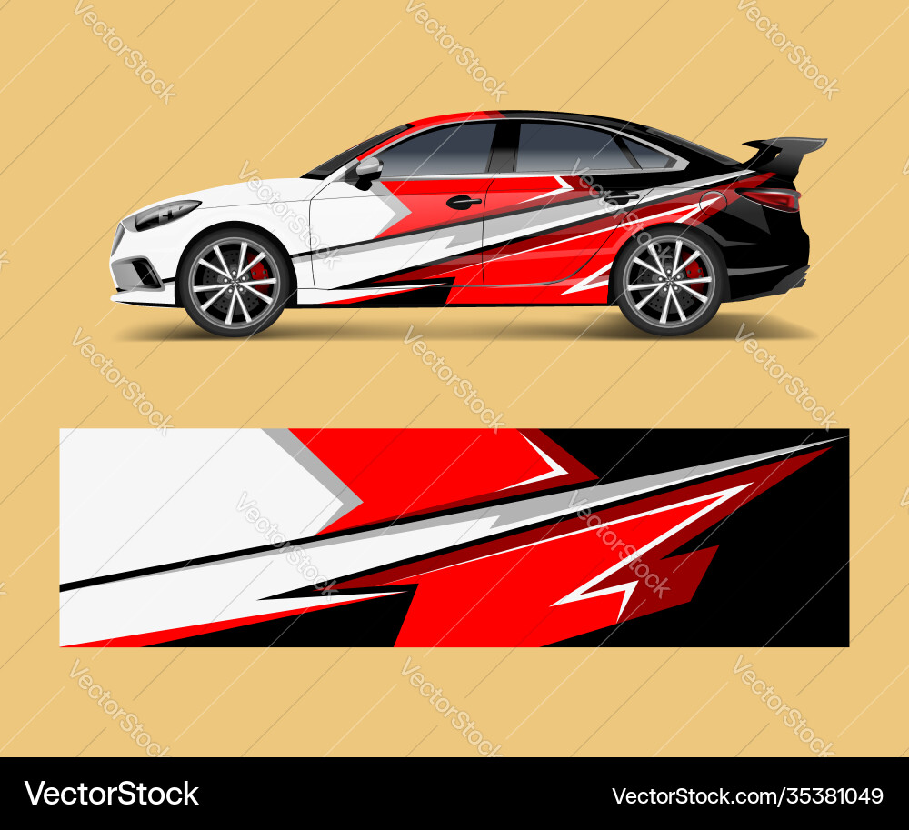 Sport Racing Car Wrap Decal Vector Image