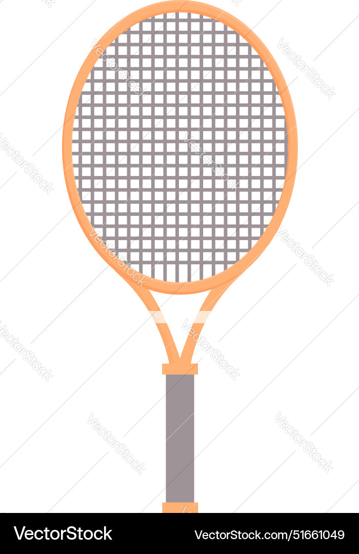 Tennis racket standing up with strings and handle Tennis racket standing up with strings and handle vector image