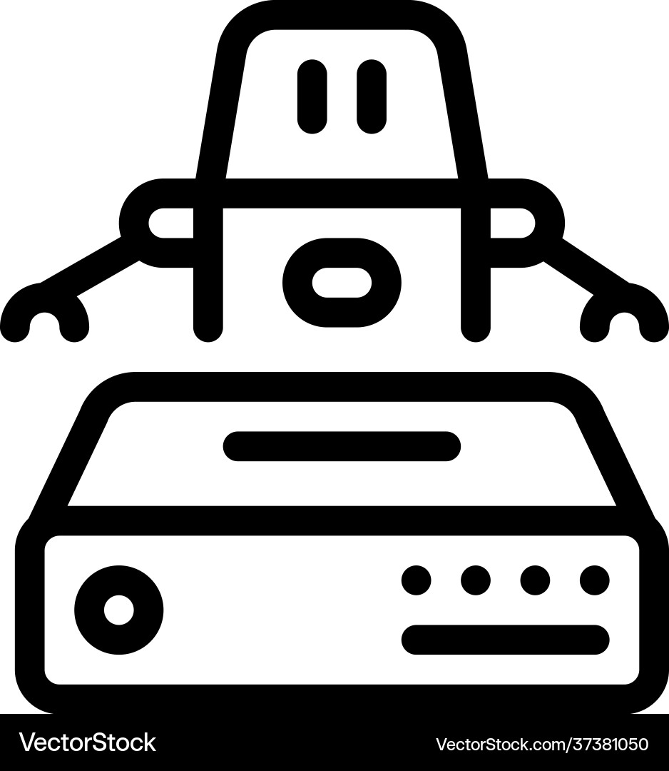 Automation machine learning line icon Automation machine learning line icon vector image